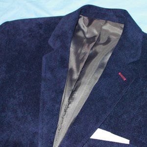 NEW Enrico Barutti Dark Blue Corduroy Velvet Sports Coat Blazer
